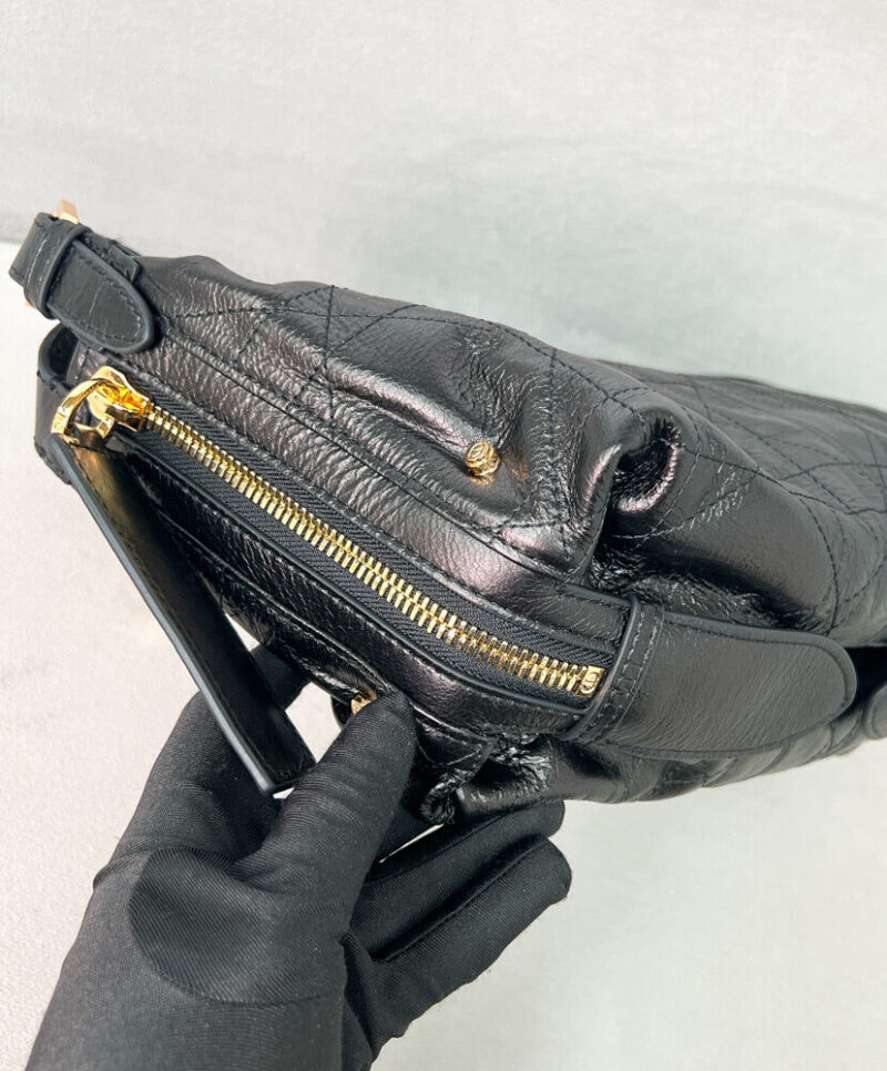 Christian Dior Small D-Journey Bag in Shiny Goatskin Black